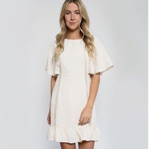 NWT Anthropologie/Moon River Ivory Cape Dress size L